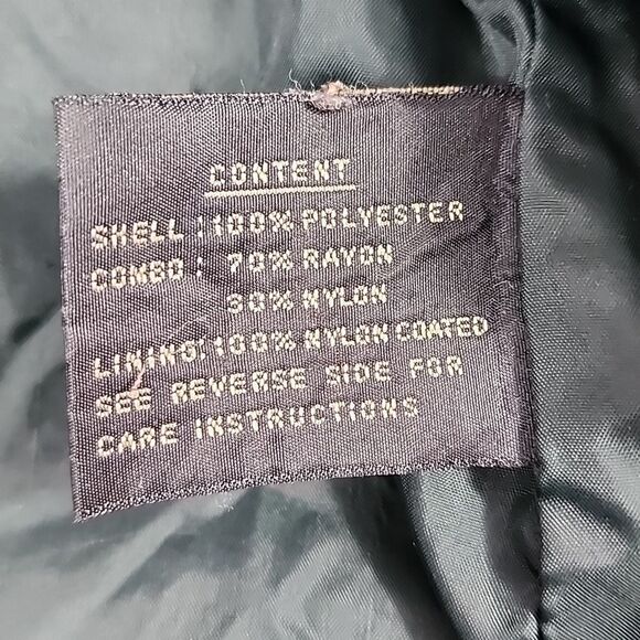 Vintage F S L Size XL Forest Green Zippered Coat with Gold Collar Chore Jacket - Picture 9 of 11